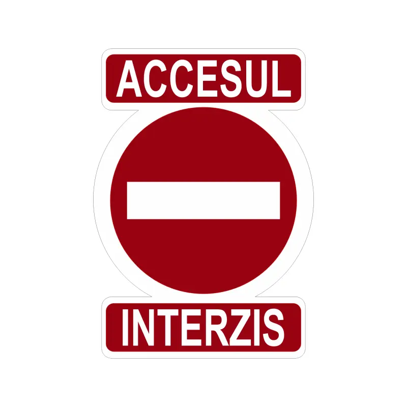 Accesul interzis, autocolant, dimensiune 200x150 mm, model 044